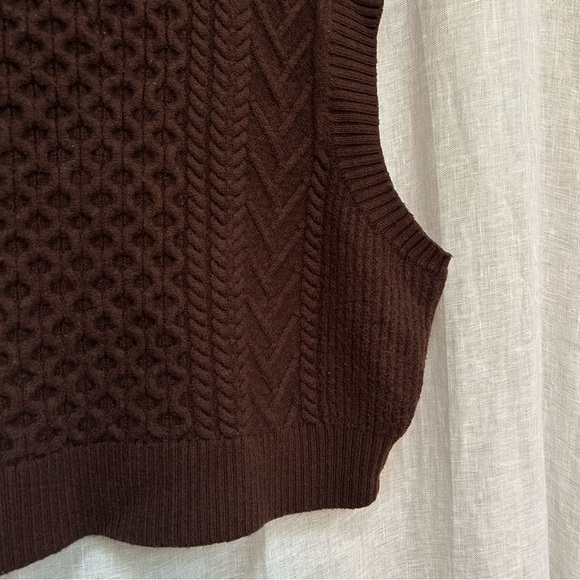 Babaton Emporia Vest in Rich Cocoa XL cable knit. brown Sweater Vest - Picture 13 of 13